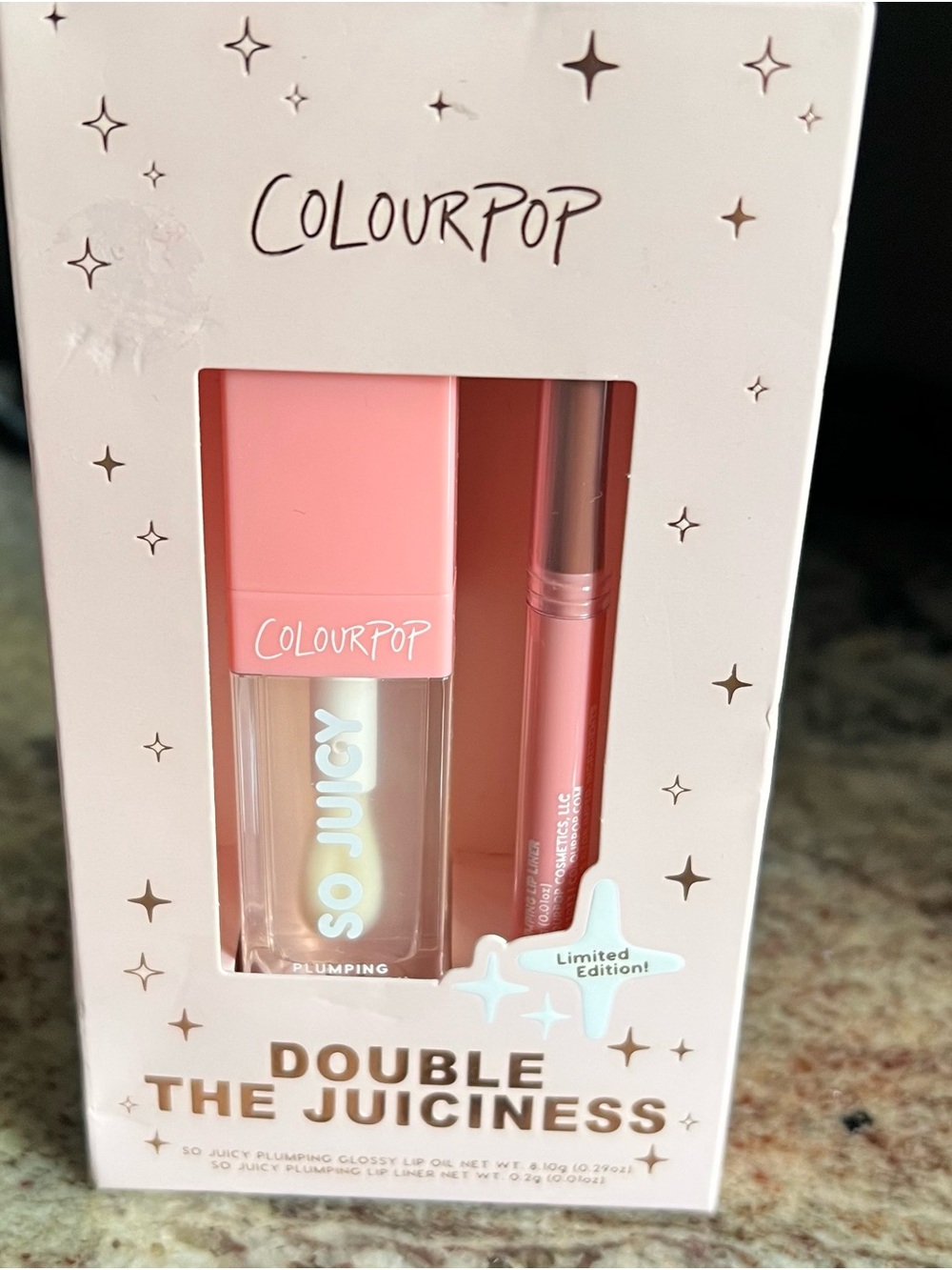 ColourPop Double The Juiciness Lip Duo — Soft Pink Gloss & Liner